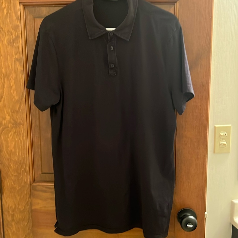 Black collared t-shirt